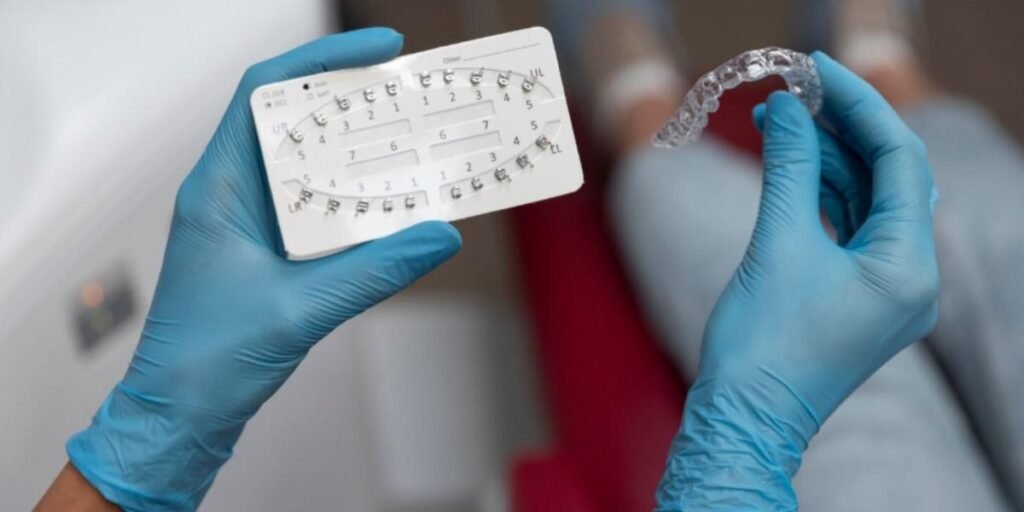 Athletic mouthguard Acworth shown during dental fitting exam